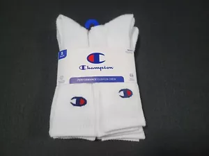 Champion Mens Crew Socks 5 Pair Athleticwear Size 6-12 Cushioned Performance - Picture 1 of 8
