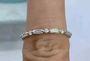 2Ct Baguette Lab Created Diamond Women Eternity Band Ring 14k White Gold Plated - Picture 1 of 1