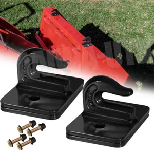 2x 3/8" Bolt On Grab Chain Hooks For Skid Steer Loader Tractor Bucket Heavy Duty - Picture 1 of 8