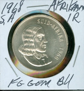 1968 SOUTH AFRICA SILVER AFRIKAAN 1 RAND FINEST GEM BU RARE 50 ,000 MINTED * - Picture 1 of 2