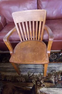W. H. Gunlocke Chair Co. Library Banker Lawyer Courthouse Solid Wood Armchair - Picture 1 of 7