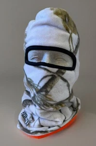RedHead Snow Camo Hunting Fleece Face Neck Mask Orange Reversible Thinsulate - Picture 1 of 9