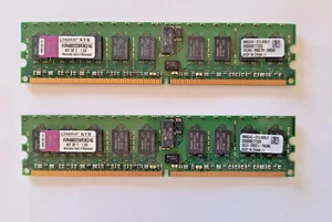 2x Kingston KVR400D2D8R3K2/4G DDR2-400 SDRAM Registered ECC Server RAM - tested - Picture 1 of 2