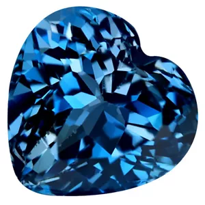 Piedra Preciosa Suelta Topacio Azul Calentado Brasil Londres 3,63 quilates Corazón Superior (9 x 9 mm) - Imagen 1 de 1