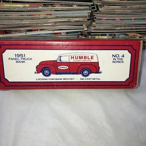 HUMBLE EXXON ESSO 1951 GMC PANEL DELIVERY TRUCK ERTL DIECAST COIN BANK #B547 - Picture 1 of 5