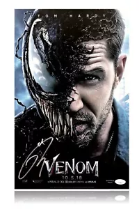 Poster film autentico firmato Tom Hardy ""Venom"" 11x17 JSA COA autografo Marvel - Foto 1 di 5