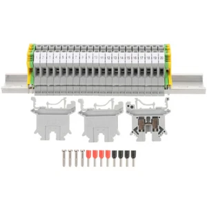 1 Set Din Rail Terminal Block Include Ground Block Ground Block End Bracket - Picture 1 of 20