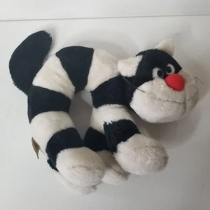 Applause Archee die Katze 1984 Vintage Stofftier Plüschtier schwarz weiß Kätzchen gewölbt - Bild 1 von 8