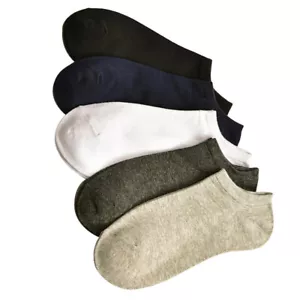 5 Pairs Ankle Socks Casual Ventilation Breathable Non- Socks Footwear Men - Picture 1 of 8