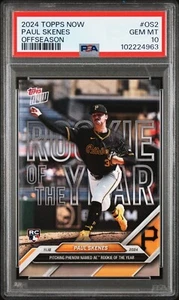 Paul Skenes 2024 Topps Now Rookie of the Year Baseball Rookie Card #OS2 PSA 10 - Picture 1 of 2