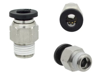 10 x 1/4" OD x 1/4" NPT Male Straight One Touch Push to Connect Air Fitting - Image 1 of 3