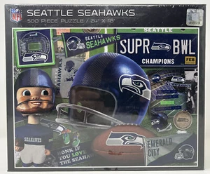 Seattle Seahawks 500 Piece Helmet Shaped Jigsaw Puzzle - Brand New and Unopened - Picture 1 of 2
