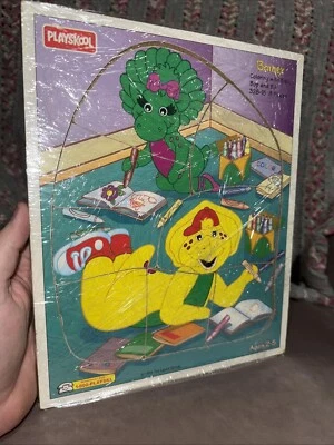 Rompecabezas de madera vintage BARNEY 328-16 Playskool 8 piezas 1994 edad 2-5 años (D) Foto 1 de 3