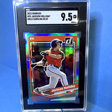Jackson Holliday RC 2023 Panini Donruss - Holo Carolina Blue #93 SGC 9.5