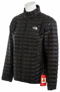 The North Face Mens ThermoBall Quilted Black Gray Full Zip Jacket Size Small