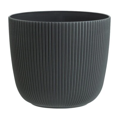 1x Anthrazit Pflanztopf rund mit Drainagesystem Übertopf Blumentopf Ø 29 cm - Bild 1 von 4