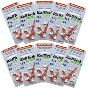 iCellTech Size 312 Hearing Aid Batteries (60 batteries)