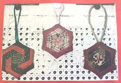 Home for Christmas Foundation Paper Piecing Hexagon Log Cabin Quilt Ornaments - Image 1 of 3