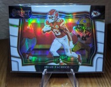 2022 Panini Select Isiah Pacheco Field White Prizm Rookie RC /35 Chiefs Ssp 