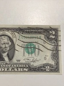Error misaligned 1976 $2 I mineapolis Stamp note UNC!Super Top Rare! - Picture 1 of 4