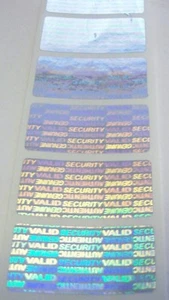 SV175 100 SVAG .75" x 1.5" Hologram Tamper Evident Warranty Label Seal Stickers - Picture 1 of 4
