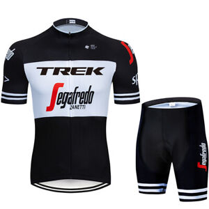 Men Pro Cycling Jersey Bib Shorts Kits White Black Shirt Pad Shorts Set