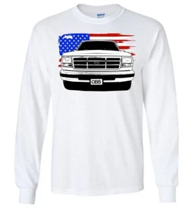 OBS Truck T-Shirt, American Flag Long Sleeve T-Shirt - Picture 1 of 10