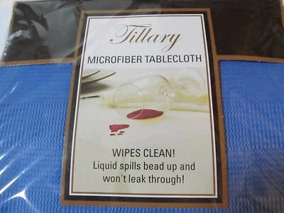 Tillary Microfiber Tablecloth 52 x 70 Oblong New In Original Package, Blue Color - Image 1 of 4
