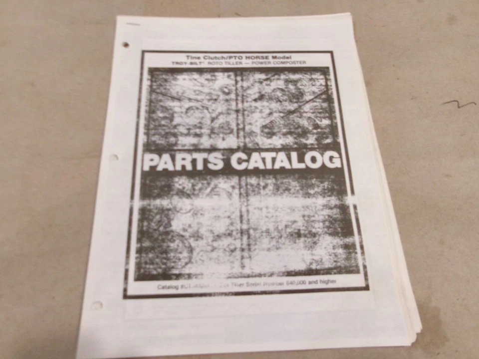 TROY-BILT ROTO TILLER POWER COMPOSTER TINE CLUTCH/PTO HORSE MODEL PARTS CATALOG - Изображение 1 из 1