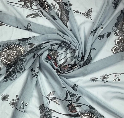 Tela de gasa con estampado de polietileno floral por yardas Foto 1 de 2