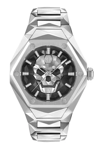 Philipp Plein THE SKULL SPIKES 45MM Silver band Black Dail Men's Watch PWPWA0624 - Picture 1 of 3