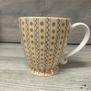 Starbucks Barista Polka Dot Pedestal Mug 2003 16 oz Orange Black (E4) - Picture 1 of 8