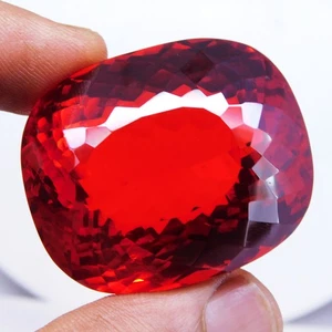 Zertifizierter 293,50 ct natürlicher mexikanischer Feueropal rot orange Kissen lose Edelstein - Bild 1 von 5