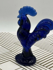 Vintage Kobaltblau Pressglas Hahn 4,5" Bauernhof Landhaus Kern - Bild 1 von 5