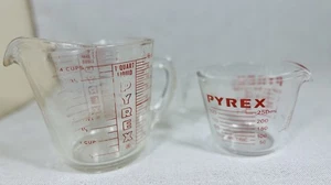 Vintage Pyrex 1 Tasse & 4 Tassen Flüssigkeit Messbecher #508 & #532 D 2 Stück Set - Bild 1 von 19