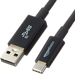 Amazon Basics USB-C to USB-A 3.1 Gen 2 Adapter Fast Charger Cable 10Gbps 15w 3ft - Picture 1 of 7