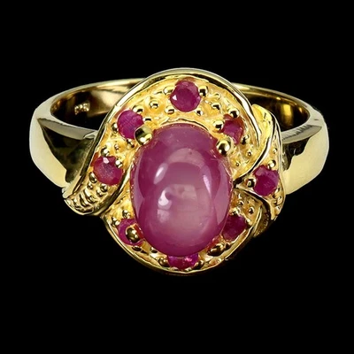 925 Sterling Silver Ring Oval Ruby 9x7mm Natural Gemstone Jewelry Size 7 - Image 1 of 4