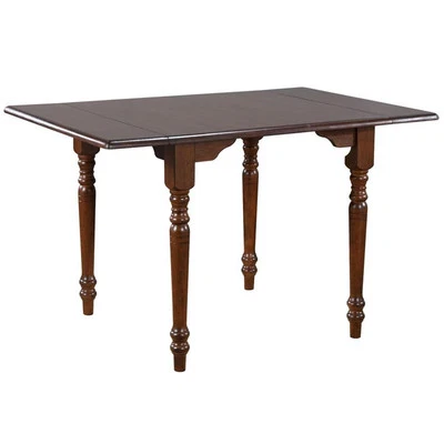 SUNSET TRADING Andrews 48-in Rectangle Drop Leaf Dining Table Antique White/Chestnut Brown Wood