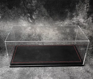 Display case Acrylic Show Case With black PU Leather Base For Car Model 1/18 - Bild 1 von 11