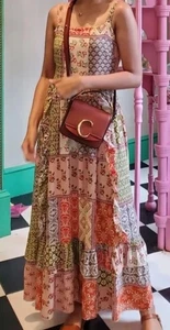 Anthropologie Dress Abel The Label Colorful Boho Patchwork Cottagecore Tiered M - Picture 1 of 16