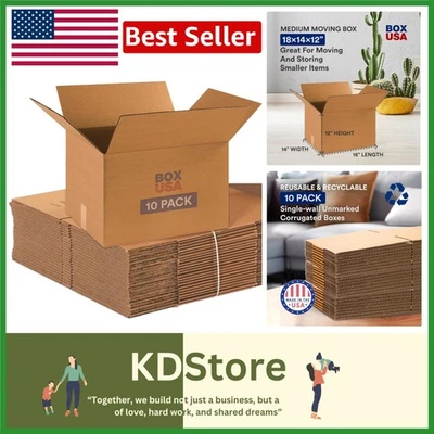10-Pack Medium Moving Boxes for Secure Shipping & Storage - Image 1 of 4