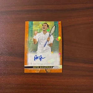 2024 Topps Chrome Tennis Pete Sampras Orange Sapphire Auto 23/25 SSP - Picture 1 of 3