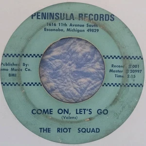 1967 YOOPER MI GARAGE FUZZ 45 Riot Squad "Come On" Escanaba UP Michigan BFTG - Picture 1 of 3