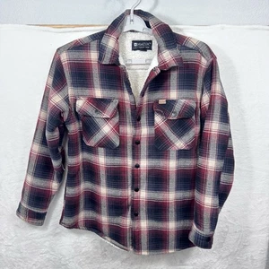 Matix kariert Flanell Sherpa gefüttert Herren große Druckknopfleiste vorne und Manschetten Hemd Jacke - Bild 1 von 15