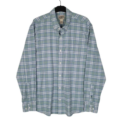 L.L.BEAN Blue Check Shirt Canvas Long Sleeve Cotton Mens M - Image 1 of 4