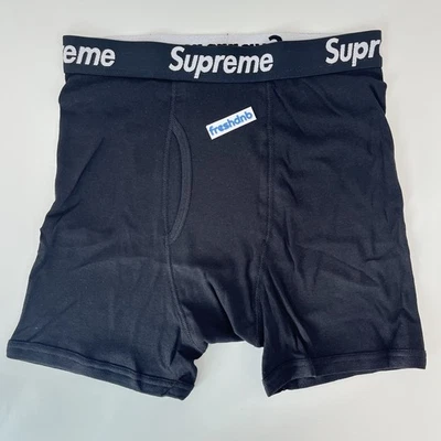 Calzoncillos boxer Supreme Hanes - negros - pequeños - 1 par - ¡100 % genuinos auténticos! Foto 1 de 4