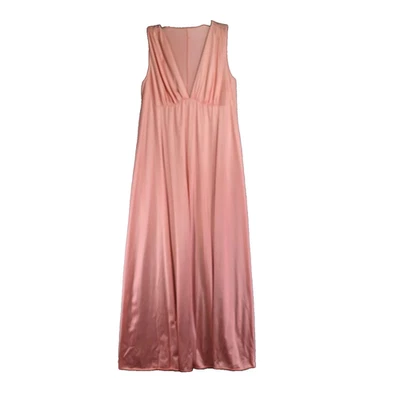 Maxi camisón sin mangas Vanity Fair para mujer melocotón ropa de dormir cuello en V talla 34 Foto 1 de 4