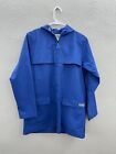 Womens L.L. Bean Blue Hooded Zip Up Rain Jacket Size Small