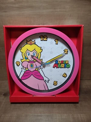 New Nintendo Princess Peach Super Mario Bros 12" Display Wall Clock - Image 1 of 4