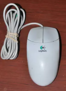 LOGITECH M-CAA42 BEIGE 2 BUTTON MECHANICAL PS2 MOUSE - Picture 1 of 3